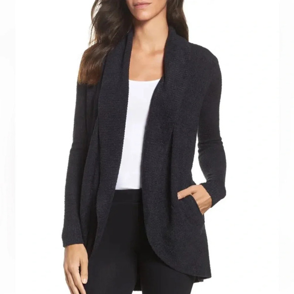 Barefoot Dreams Sweaters - Barefoot Dreams Womens CardiganCozyChic Lite Circle Black Size XS/S